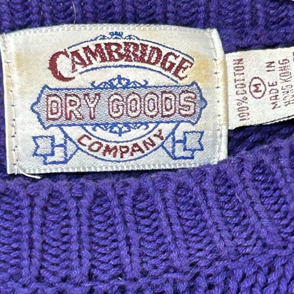 Vintage Cambridge Dry Goods‎ Purple  Floral Knit Sweater women’s size medium - Picture 3 of 5